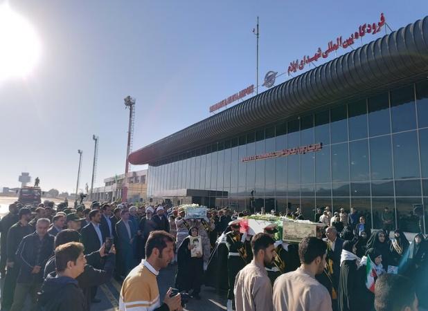 مراسم استقبال از پیکر مطهر چهار شهید گمنام در ایلام برگزار شد